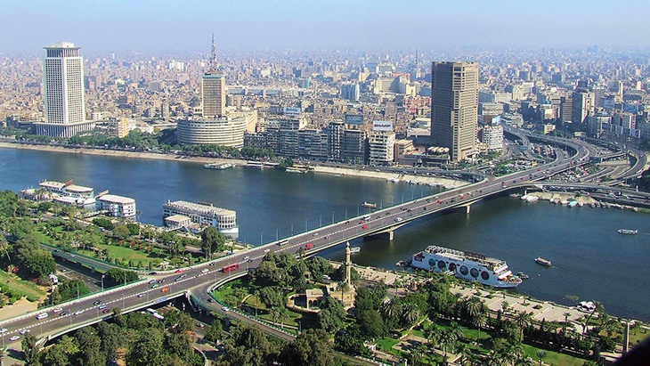 Letecký pohled na Káhiru